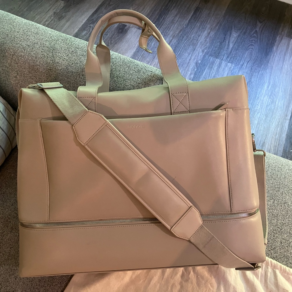 Monos Weekender Bag in Ivory Vegan Leather